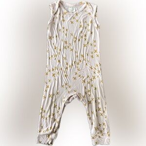 Spearmint Love Pink and Gold X Patterned Sleeveless Baby Romper